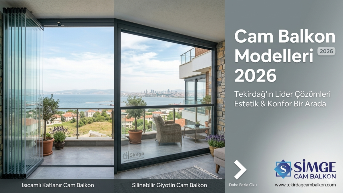 2026 yılı cam balkon modelleri ve güncel m² fiyatları burada! Tekirdağ'da Giyotin Cam, Isıcamlı Sürme ve Katlanır sistemlerde Simge Cam Balkon kalitesiyle tanışın. Hemen ücretsiz keşif randevusu alın.