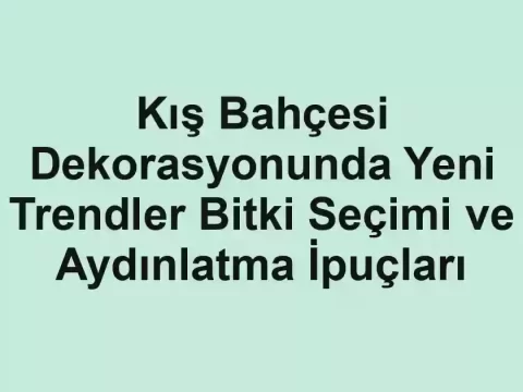 Kış Bahçesi Dekorasyonunda Yeni Trendler Bitki Seçimi ve Aydınlatma İpuçları